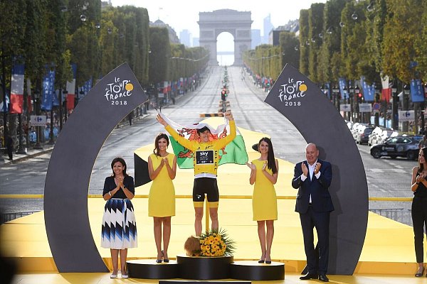 Sein größter Erfolg: Geraint Thomas gewann 2018 die Tour de France. (Archivbild) - © Pool Stephane Mantey/BELGA/dpa