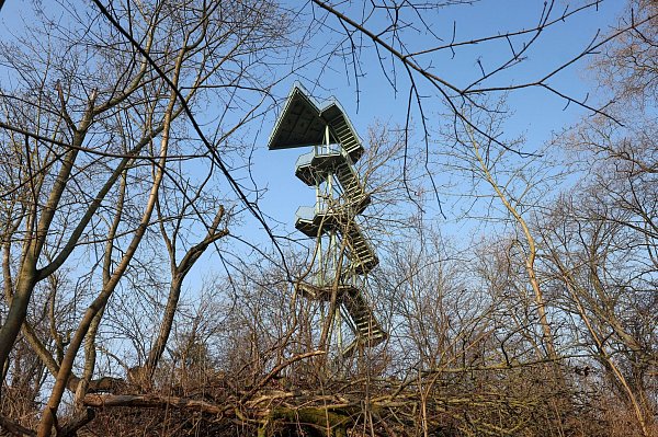 Sieht, nun ja, wacklig aus: Der Aussichtsturm im Leipziger Rosental-Park trägt seinen Spitznamen nicht ohne Grund. - © Jan Woitas/dpa/dpa-tmn