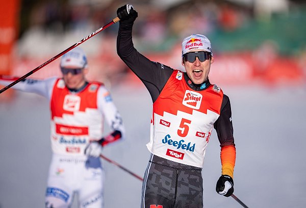 Kombinierer Geiger ist Medaillenanwärter in Trondheim. - © Georg Hochmuth/APA/dpa
