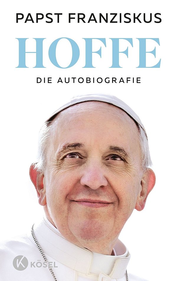 Das Cover des Buches «Hoffe. Die Autobiografie» von Papst Franziskus (undatiert). - © ---/Kösel-Verlag / Penguin Random House/dpa