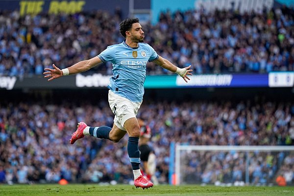 Wurde im Winter von Manchester City aus Frankfurt geholt: Omar Marmoush. - © Dave Thompson/AP/dpa