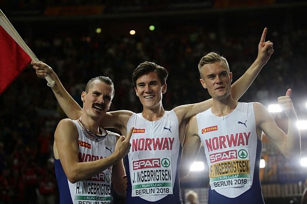 Henrik, Jakob und Filip Ingebrigtsen warfen ihrem Vater schon 2023 öffentlich Gewalt und Drohungen vor. (Archivbild) - © Michael Kappeler/dpa
