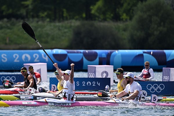 Jacob Schopf und Max Lemke wurden zum zweiten Mal Olympiasieger. - © Sebastian Kahnert/dpa
