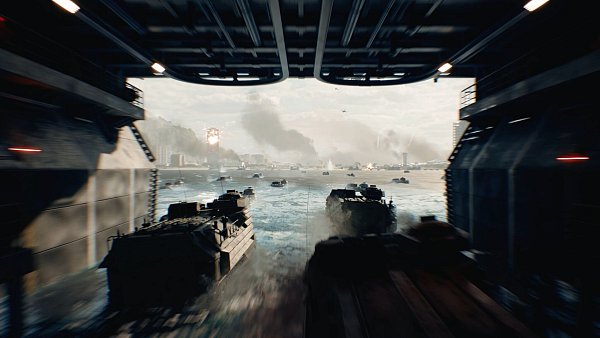 Landungsboote werden ausgesetzt in «Battlefield 6». - © Electronic Arts/dpa-tmn