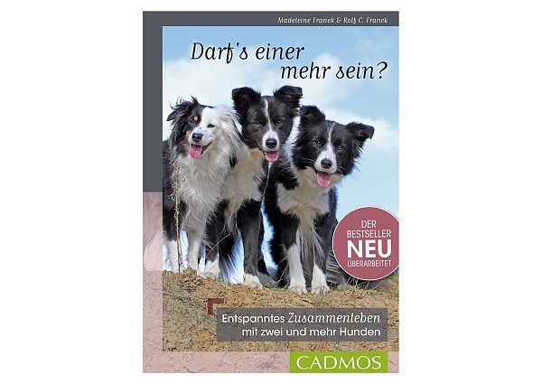 «Darf’s einer mehr sein? Entspanntes Zusammenleben mit zwei und mehr Hunden», Madeleine Franck, Rolf C. Franck, Cadmos Verlag (2023), ISBN: 978-3-8404-2072-6, 128 Seiten, 19,99 Euro. - © Cadmos/dpa-tmn