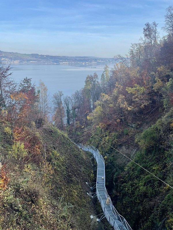 Mit einem neuen Panoramasteg soll die Marienschlucht am Bodensee wieder öffnen. Aktuell ist der Weg aber noch wegen Bauarbeiten gesperrt. - © Gemeinde Bodman-Ludwigshafen/dpa-tmn