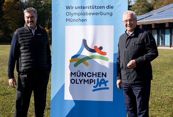 Die Politik, etwa Ministerpräsident Markus Söder (links) und Innenminister Joachim Herrmann (rechts), sind für Olympia. (Archivfoto) - © Sven Hoppe/dpa