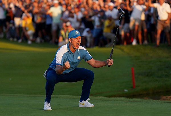 Selten gehen Golfer so aus sich heraus wie bei Erfolgen im Ryder Cup - so wie hier Justin Rose in Rom. (Archiv-Foto) - © Zac Goodwin/PA Wire/dpa