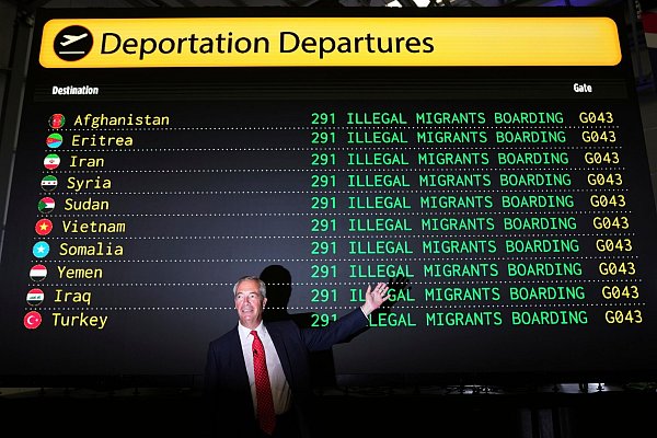 Reform UK hat Abschiebungen im großen Stil angekündigt. - © Joanna Chan/AP/dpa