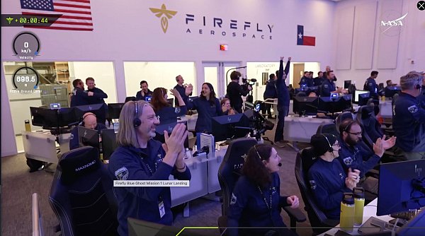 Firefly Aerospace ist das zweite kommerzielle Unternehmen, dem eine Landung auf dem Mond gelang. - © Uncredited/NASA/Firefly Aerospace/AP/dpa
