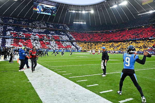 In der Allianz Arena wurde ein große Choreographie vorbereitet. - © Lennart Preiss/AP/dpa