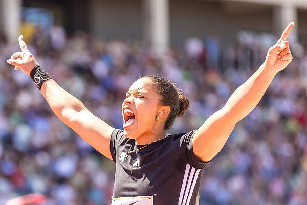 Zufrieden mit dem Saison-Start: Olympiasiegerin Yemisi Ogunleye - © Frank Hammerschmidt/dpa