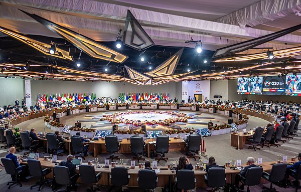 Die Beratungen der G20-Staaten im südafrikanischen Johannesburg standen unter dem Motto «Solidarität, Gleichheit und Nachhaltigkeit». - © Michael Kappeler/dpa-Pool/dpa