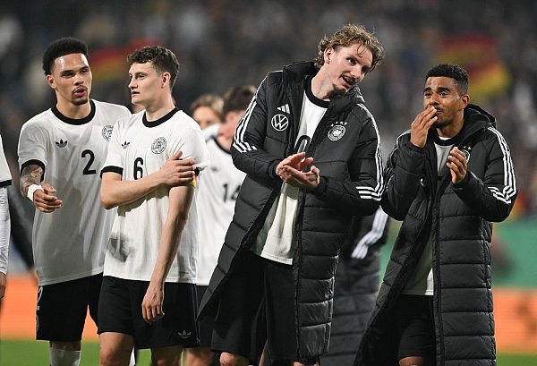 Die deutsche U21 um Matchwinner Nick Woltemade zählt zu den EM-Favoriten. - © Arne Dedert/dpa