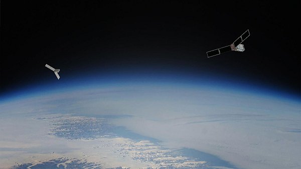 In dieser künstlerischen Darstellung sind zwei von knapp 2.000 Nasa-Satelliten zu sehen. - © Jpl-Caltech/Nasa/dpa