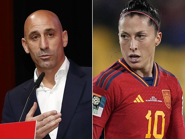 Wegen des nicht einvernehmlichen Kusses auf den Mund der Fußballerin Jennifer Hermoso musste Luis Rubiales vom Amt des Verbandschefs zurücktreten und wurde wegen sexueller Aggression zu einer Geldstrafe verurteilt. - © John Cowpland/Rfef/AP/EUROPA PRESS/dpa