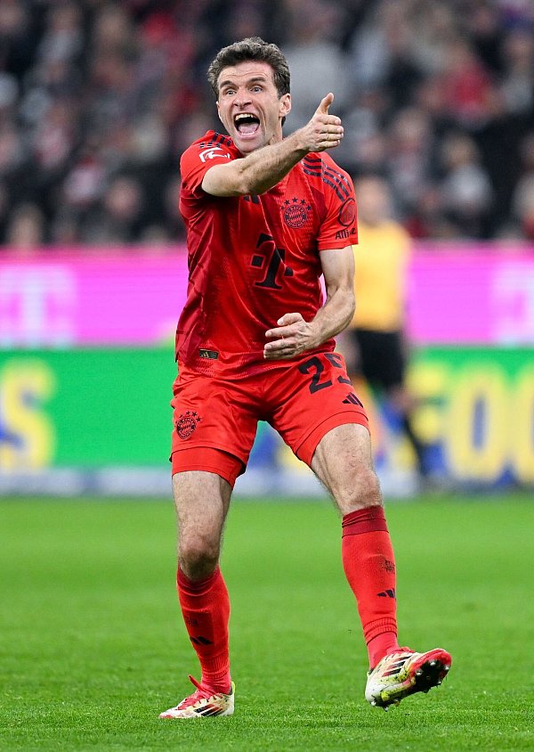 Thomas Müller war als Harry-Kane-Ersatz sehr engagiert. - © Sven Hoppe/dpa