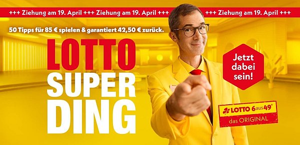 Lotto-SuperDing - Ziehung am 19. April 2025 - © Schlag & Roy GmbH