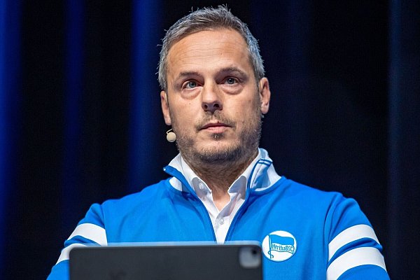 Der Präsident des Fußball-Bundesligisten Hertha BSC: Kay Bernstein. - © Andreas Gora/dpa