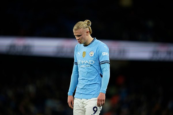 Man Citys Toptorjäger Erling Haaland ließ viele Chancen ungenutzt und traf Aluminium. - © Dave Thompson/AP