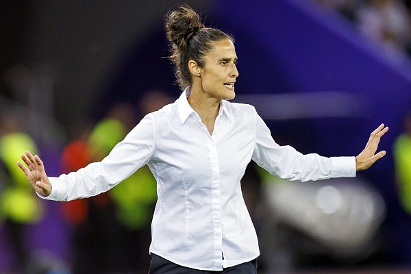 Erstes großen Finale mit Spanien: Cheftrainerin Montse Tomé. - © Michael Buholzer/KEYSTONE/dpa
