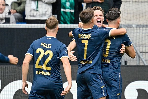 Da war die Welt für die TSG Hoffenheim noch in Ordnung: Jubel über das 1:0-Führungstor gegen Bremen. - © Uwe Anspach/dpa