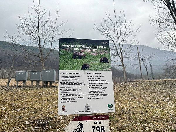 Schilder warnen im Trentino vor Bären. (Archivfoto) - © Robert Messer/dpa