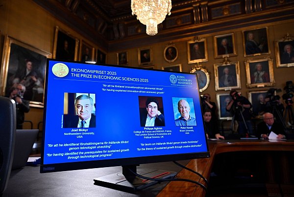 Verkündet werden die Wirtschaftsnobelpreisträger traditionell in der Königlich-Schwedischen Akademie der Wissenschaften. - © Anders Wiklund/TT News Agency/AP/dpa