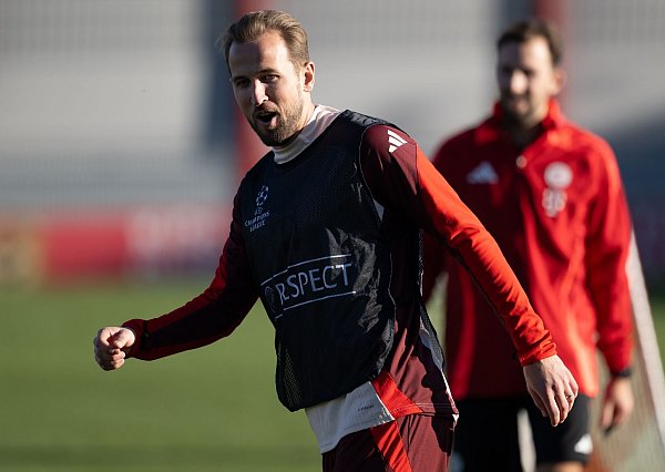 Bayern-Torjäger Harry Kane beim Training vor dem Paris-Spiel. - © Sven Hoppe/dpa
