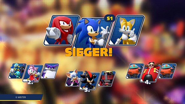 Yeah! Unser Dreier-Team hat diese Runde gewonnen. - © Team Sonic Racing/Sega