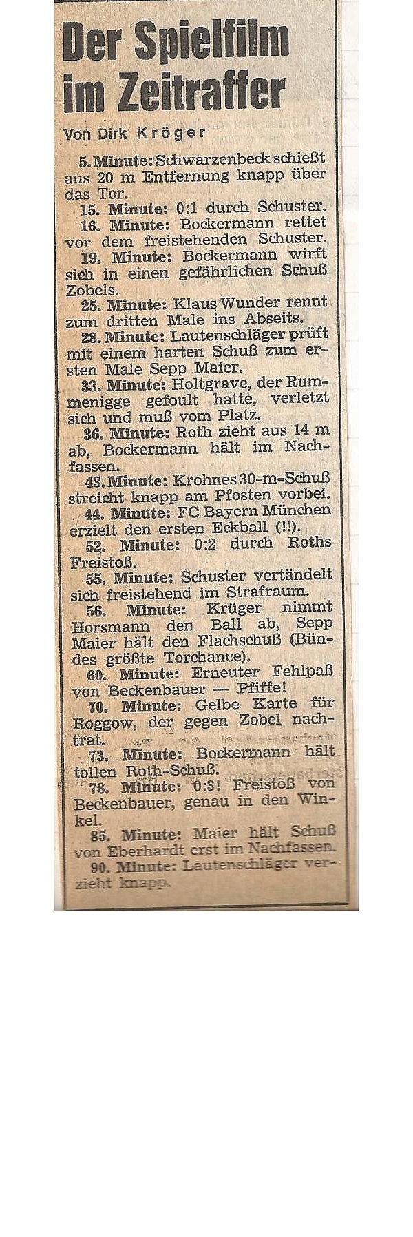 Vorläufer des Live-Tickers: Das damalige Werk eines jungen und hoffungsvollen Nachwuchs-Journalisten. - © NW
