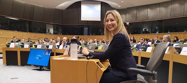 Verena Mertens während einer Ausschusssitzung im EU-Parlament. - © Alexander Graßhoff