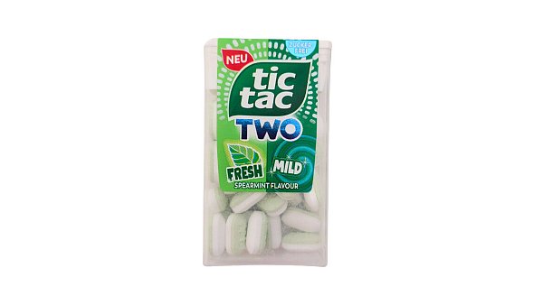 Die Tictac Two Fresh & Mild Spearmint Flavor-Minzbonbons bestehen zu 97 Prozent aus Zuckeraustauschstoffen. - © Verbraucherzentrale Hamburg