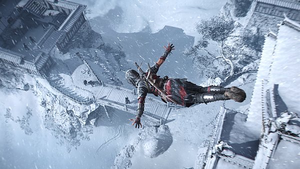 In "Assassin's Creed Shadows" steuern wir gleich zwei Hauptprotagonisten. Hier stürzen wir uns gerade mit Shinobi Naoe ins Abenteuer. - © Ubisoft