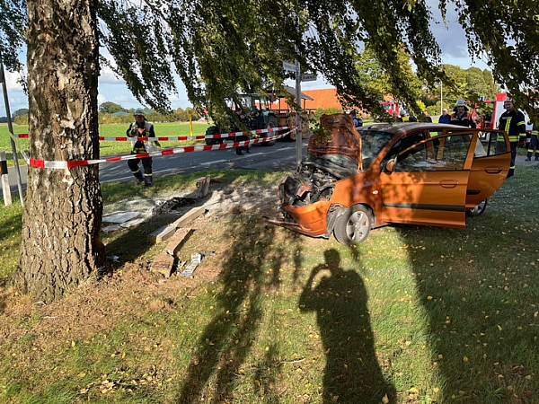 Bild von der Unfallstelle - © Minden-Lübbecke