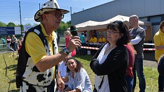 Geduldsprobe beim Kuhfladen-Roulette in Gütersloh