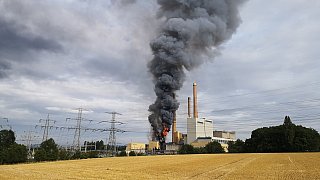 Kraftwerk in Veltheim brennt