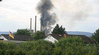 Kraftwerk in Veltheim brennt