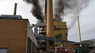 Kraftwerk in Veltheim brennt