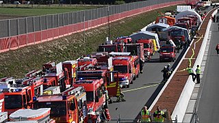Katastrophenschutzübung auf der A 33 zwischen Halle und Borgholzhausen