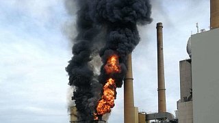Kraftwerk in Veltheim brennt