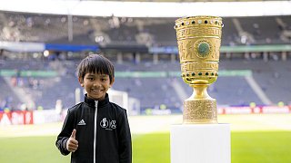 Die elf Einlaufkinder aus OWL bei Arminias Pokalfinale