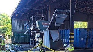 Feuerwehreinsatz bei Firma Remondis in Dörentrup