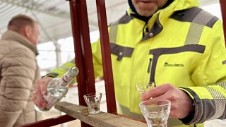 Richtfest bei Delius Delcotex in Jöllenbeck für den Neubau der Halle 5