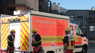 Höhenrettungsübung am Paderborner Dom