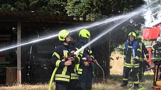 Großbrand einer Remise an der Kölkebecker Straße in harsewinkel