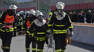 Katastrophenschutzübung auf der A 33 zwischen Halle und Borgholzhausen