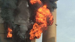 Kraftwerk in Veltheim brennt