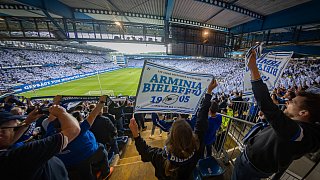 Gigantische Choreo beim Arminia-Heimspiel gegen Dresden
