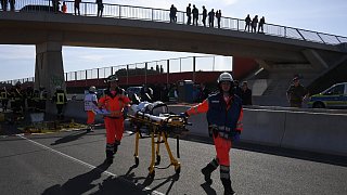 Katastrophenschutzübung auf der A 33 zwischen Halle und Borgholzhausen